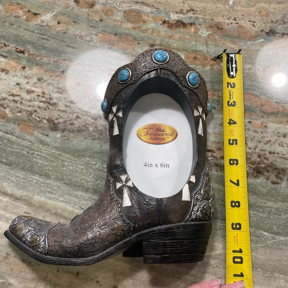 Western Boot 4 x 6 resin picture frame - New